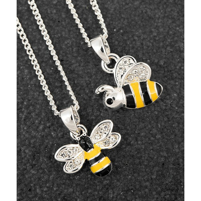 Busy bumble Bee Silver Plate Necklace Equilibrium Pink Gift Boxed for Girls pink