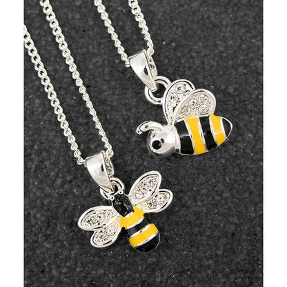Busy bumble Bee Silver Plate Necklace Equilibrium Pink Gift Boxed for Girls pink