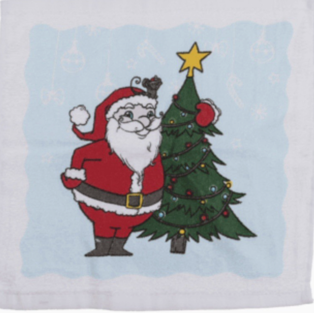 Christmas Magic Flannel Face Santa Rudolph Towel cloth Kids Bath Wash Xmas
