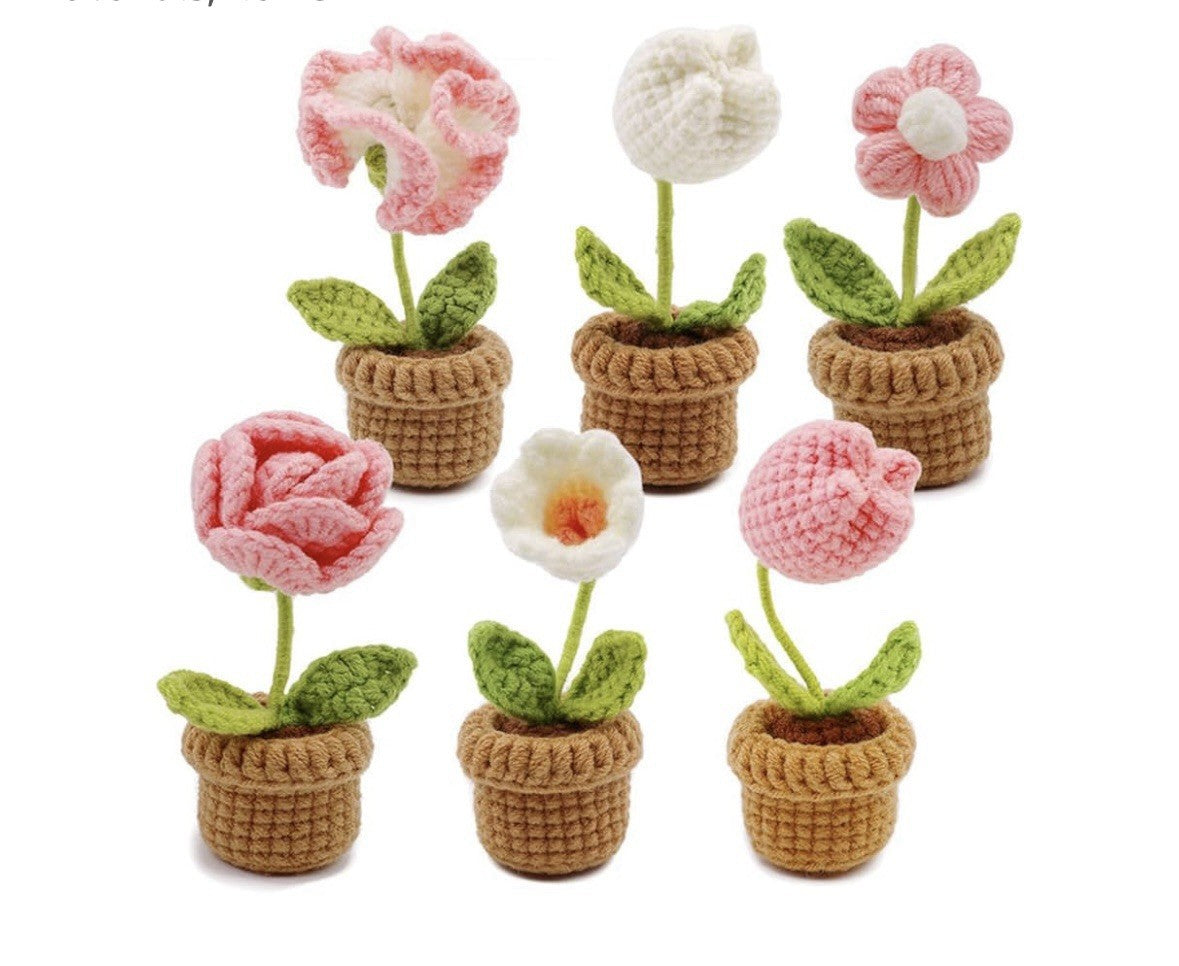 Crochet Flower Set 6 Pink Starter Kit Knitting Inc Instructions Christmas Gift