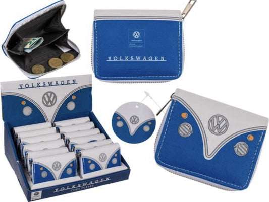 VW VOLKSWAGEN CAMPER VAN BUS RED BLUE ZIP COIN WALLET PURSE NEW WITH TAGS
