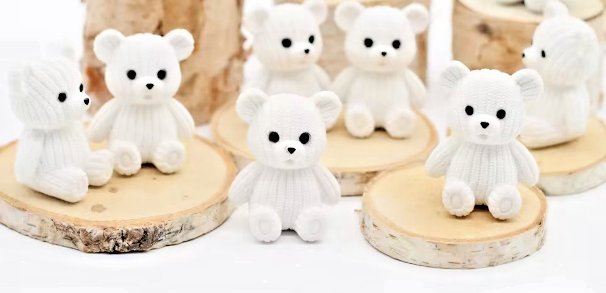 Mini Sitting Teddy Bear Figure Care Pink Brown Gift Love Cute Girlfriend Love