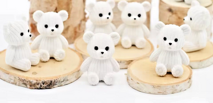 Mini Sitting Teddy Bear Figure Care Pink Brown Gift Love Cute Girlfriend Love