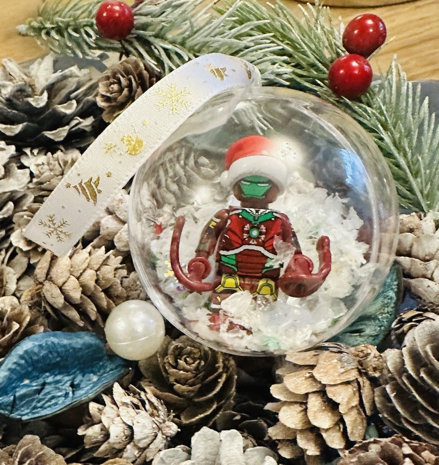Christmas Marvel Mini Figure Bauble Hanging Snowflake Tree 3D Spiderman Handmade