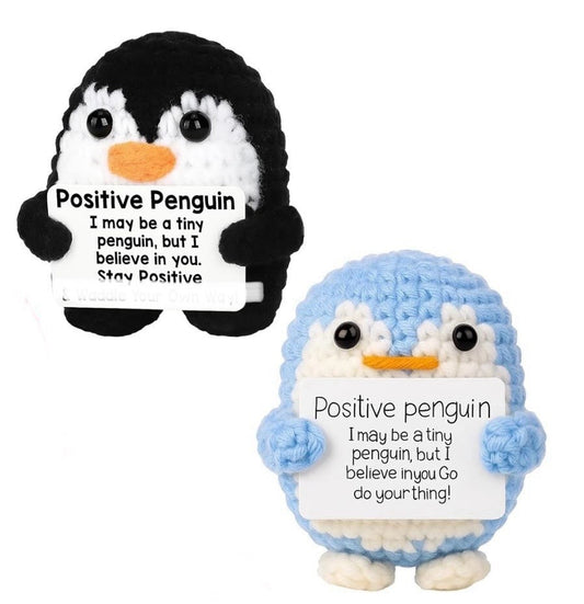 2 X Positive Penguin Black & Blue Xmas Positive Gifts Positivity Gift Thoughtful