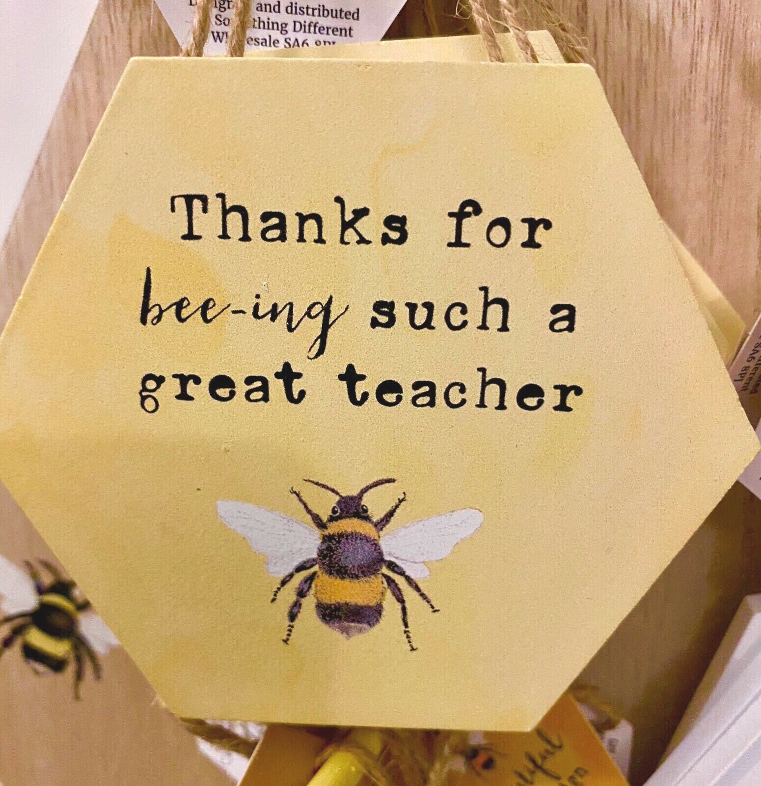 Queen Bee - eutiful wood hanging Wall signs gift Teacher Mum to be Plaque