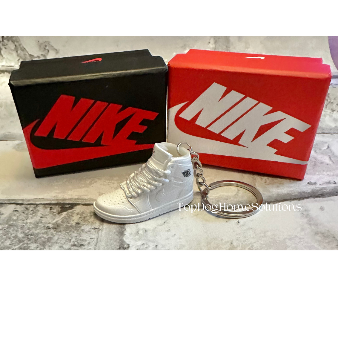 Mini Nike Keyring Sneakers 🔥3D Jordan 1 keychain Trainer Sports Shoe & gift box