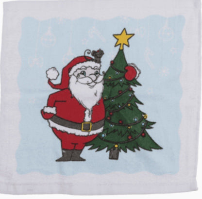 Christmas Magic Flannel Face Santa Rudolph Towel cloth Kids Bath Wash Xmas