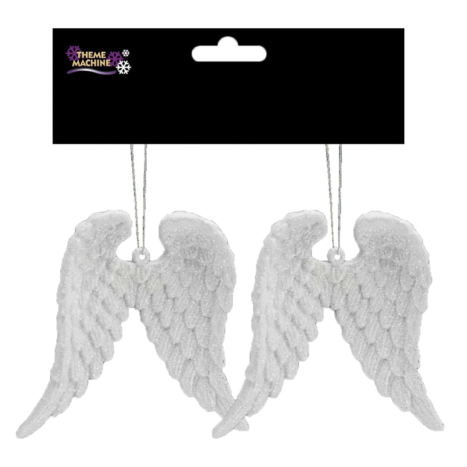 Angel Wings Christmas Silver White Glitter  Hanging Tree Decoration Spiritual