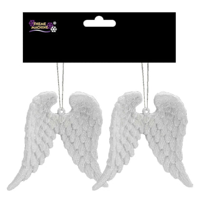 Angel Wings Christmas Silver White Glitter  Hanging Tree Decoration Spiritual