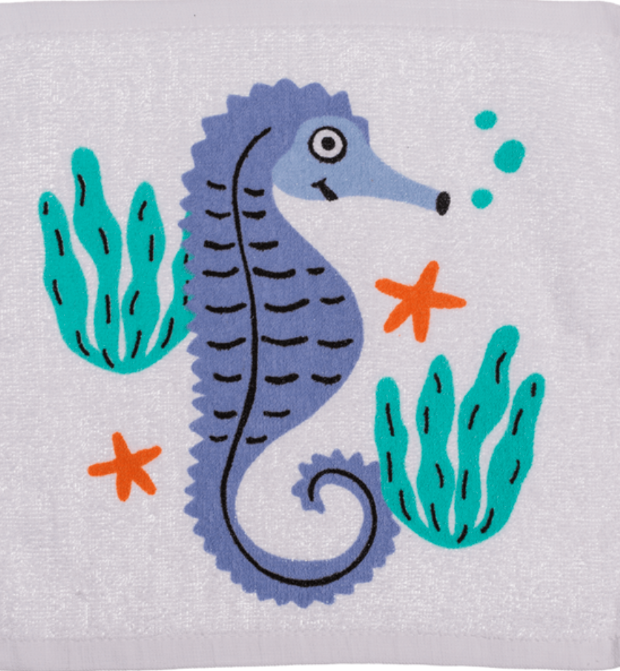 Xmas Sealife Fish Shark Magic Flannel Towel Kids Wash Cloth Bath Seahorse Nemo