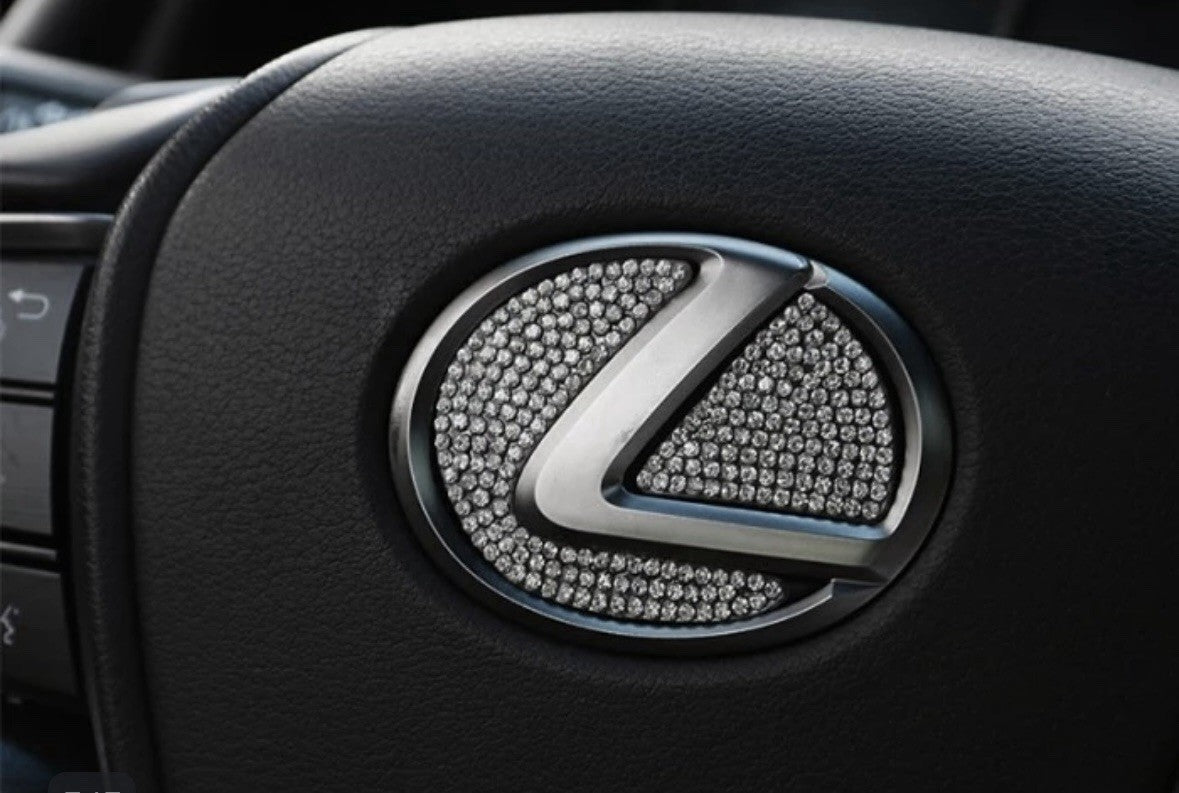 Car Lexus Steering Wheel Trim Rhinestone Crystal Diamond Emblem Sticker Logo