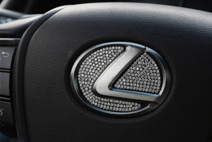 Car Lexus Steering Wheel Trim Rhinestone Crystal Diamond Emblem Sticker Logo