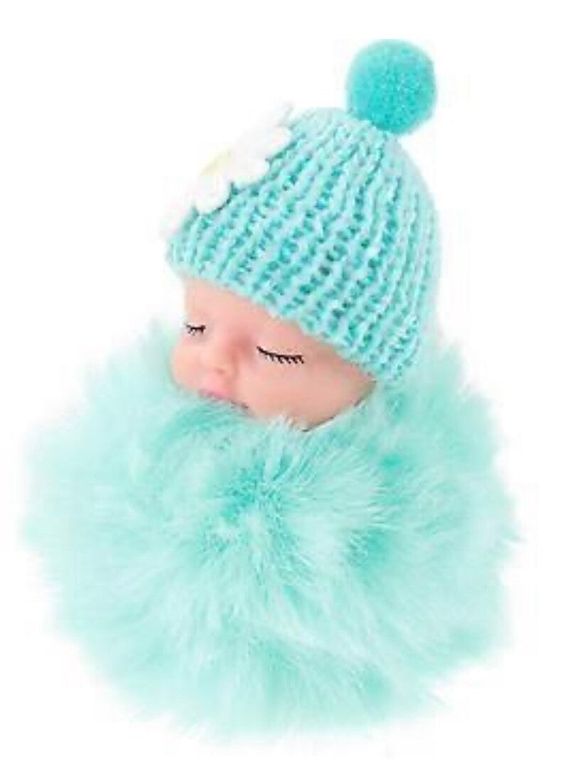 Baby Mama Keyring Pom Pom Car Key chain Bag Charm Doll Blue Pink Red Xmas Gift