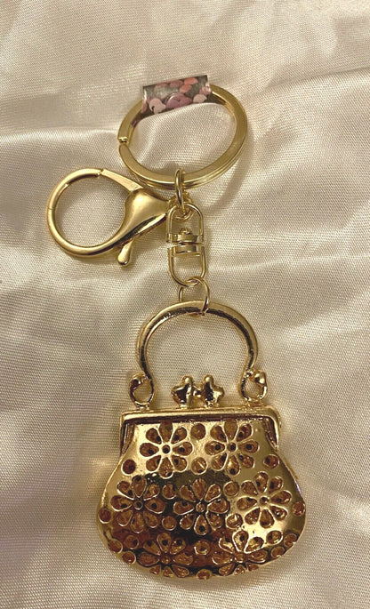 Handbag crystal keyring red blue diamond bag diamanté charm Rhinestone bling