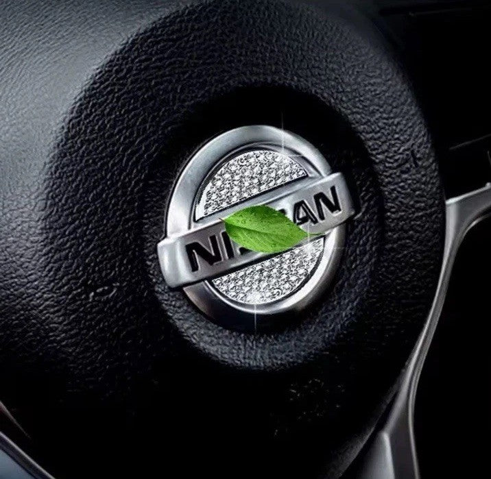 Car Nissan Rhinestone Steering Wheel Center Emblem Trim Diamond Sticker Logo