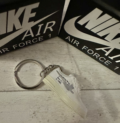 Nike Air Force 1 3D Trainer sneaker Keyring White shoe Mini Low Gift Box Car key
