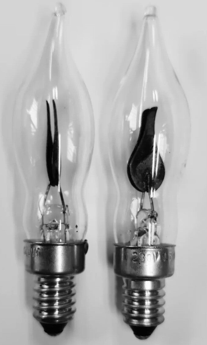 2 Replacement Candle Bridge Bulbs RF7 E10Lights Spare Flicker Clear Bulb 10mm
