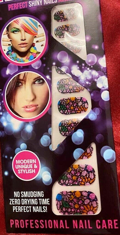 20 x Stick on Nails Foils art decal transfer pink flowers butterfly rose animal
