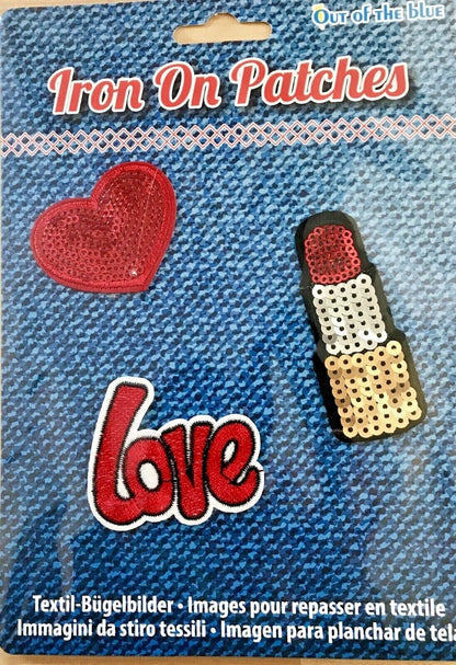 3 Sequin Motif Badges Clothes Fabric Patch Embroidered iron sew Appliqué Design