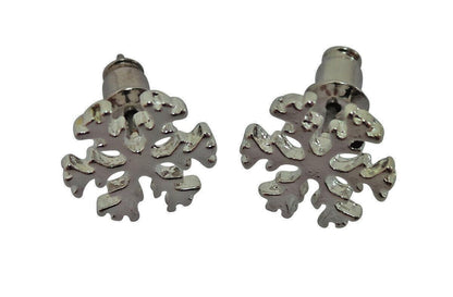 Snowflake Silver earrings pierced Secret Santa pierced stud gift Xmas Christmas