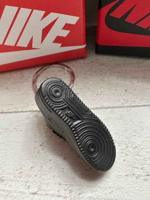 Nike Air Force 1 3D Trainer sneaker Keyring Black shoe Gift Box Christmas key