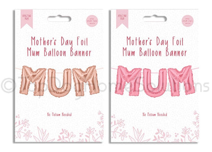 Mother's Day Foil Balloon Self Inflating Banner Party Decoration Balloons Mum