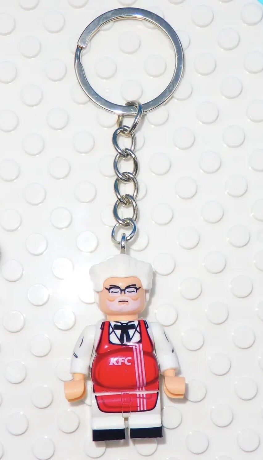 KFC MINI FIGURE KEYRING BAG CHARM PENDANT CHICKEN COLONEL GIFT FOODIE FAST FOOD