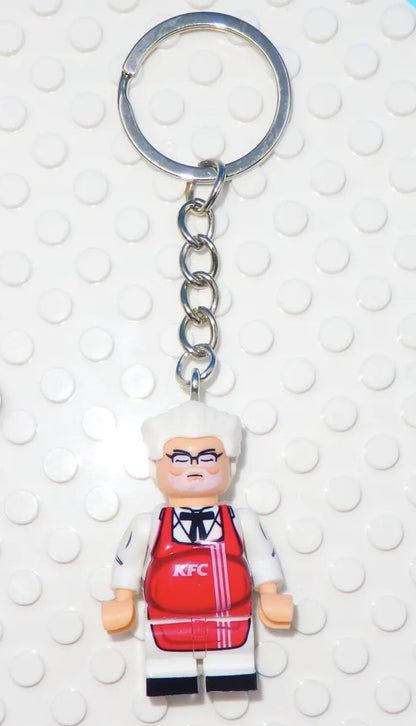 KFC MINI FIGURE KEYRING BAG CHARM PENDANT CHICKEN COLONEL GIFT FOODIE FAST FOOD