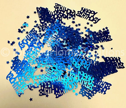 Happy Birthday table confetti scatter Party Blue Pink Gold silver celebrate