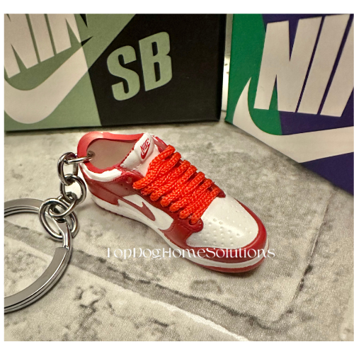 Nike SB Dunks 3D Keyring Trainer University Red/ White Inc Box Sneaker Gift key