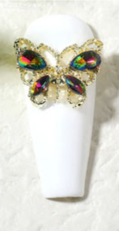 Butterfly Nail Art Gem 3D Flat Back Rhinestone Charm Crystal Acrylic Gel X 10