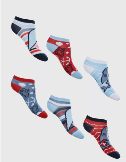 3 Kids Peppa Pig Socks 6 8 9 11 12 trainer invisible secret socks Pk 3 Girl Boy