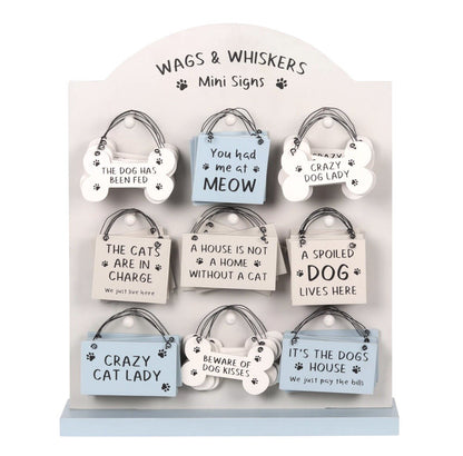 Wooden Dog Cat Hanging Sign Funny Mini Plaque Home Christmas Love Pet Gift