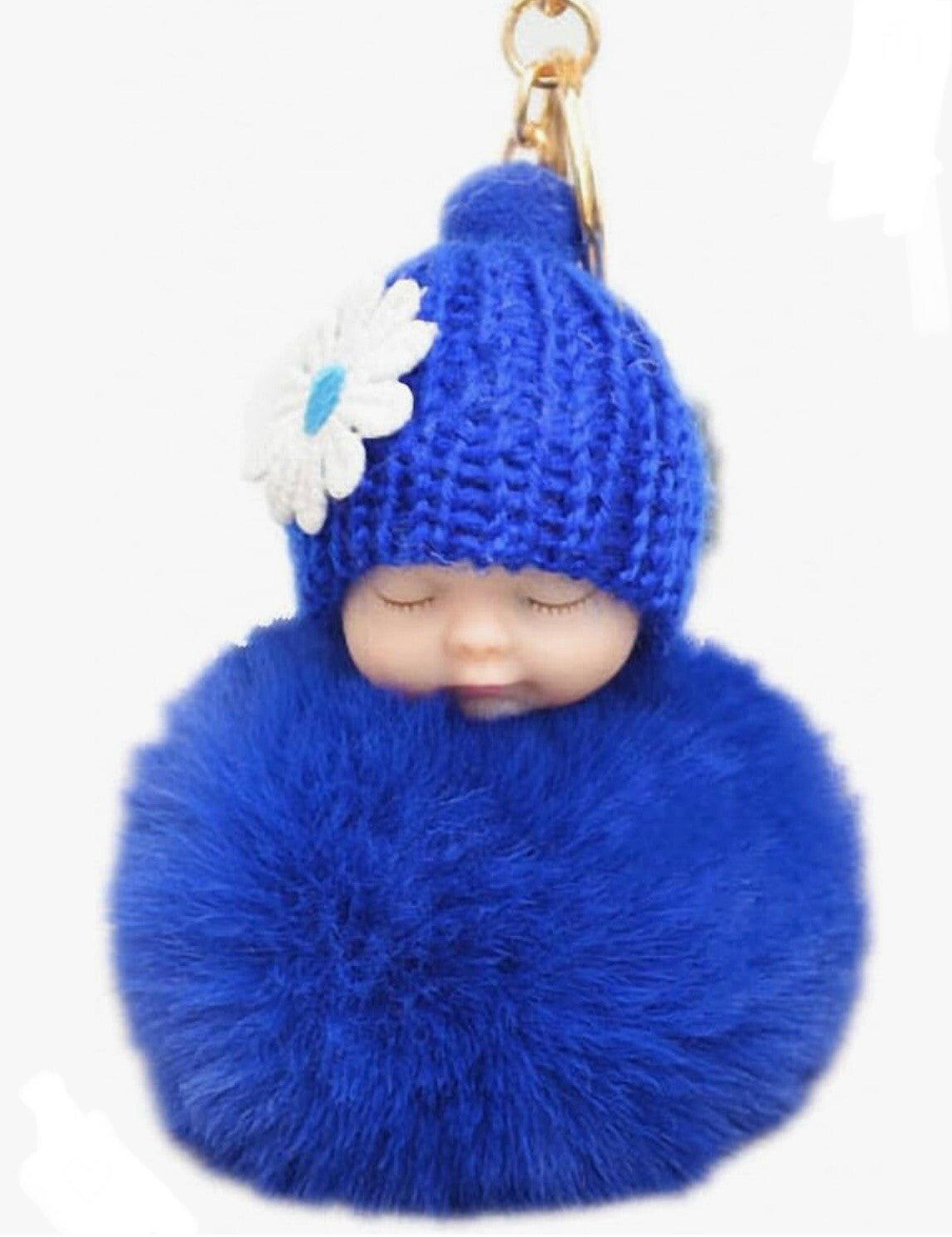 Baby Mama Keyring Pom Pom Car Key chain Bag Charm Doll Blue Pink Red Xmas Gift