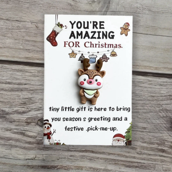 Christmas Gift Pocket Hug Your Amazing Santa Reindeer In Card Gift Secret Santa