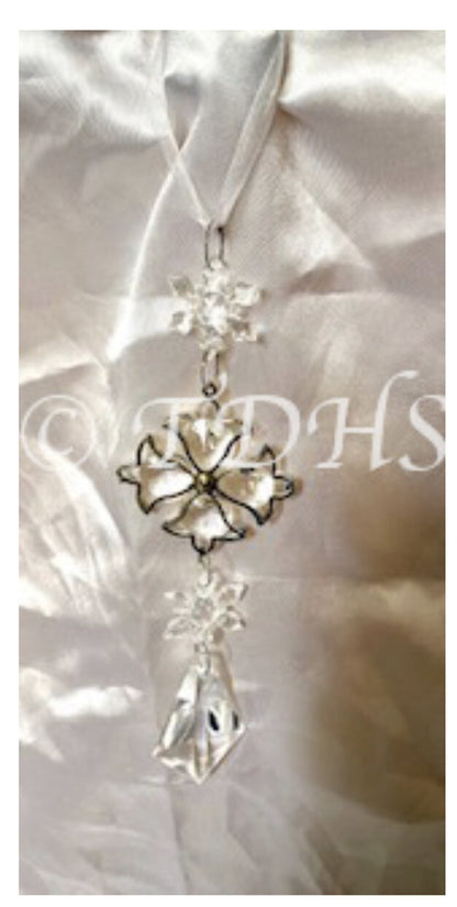 Silver Crystal Hanging home Decoration bell star Hearts diamond Acrylic Ribbon