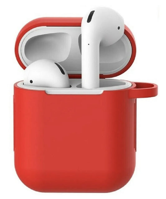 Airpods 1 & 2 Silicone Skin Case RED TPU Shockproof