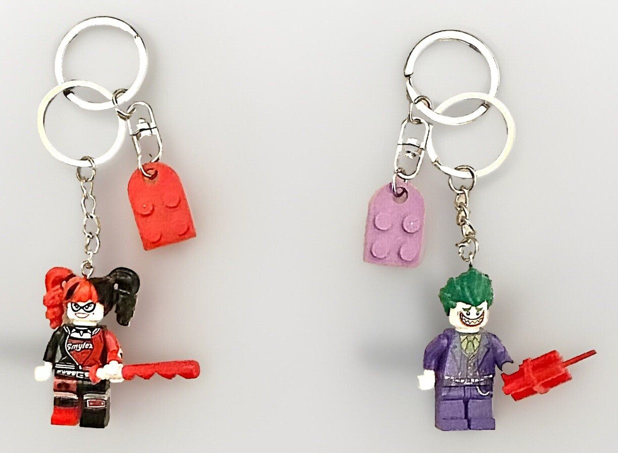 Batman Figure Keyring Couples Love Pink Batgirl Mini DC Bag Charm Gift Car Key
