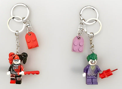 Batman Figure Keyring Couples Love Pink Batgirl Mini DC Bag Charm Gift Car Key