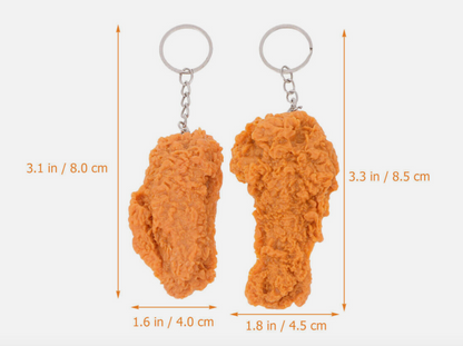 Chicken Nugget Keyring McDonalds KFC Wings Novelty Funny Joke Key Chain Foodie