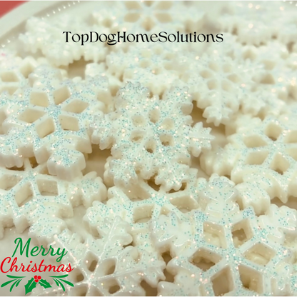 5 SNOWFLAKE CHRISTMAS GLITTER IRIDESCENT WHITE CARD RESIN EMBELLISHMENT CRAFTS