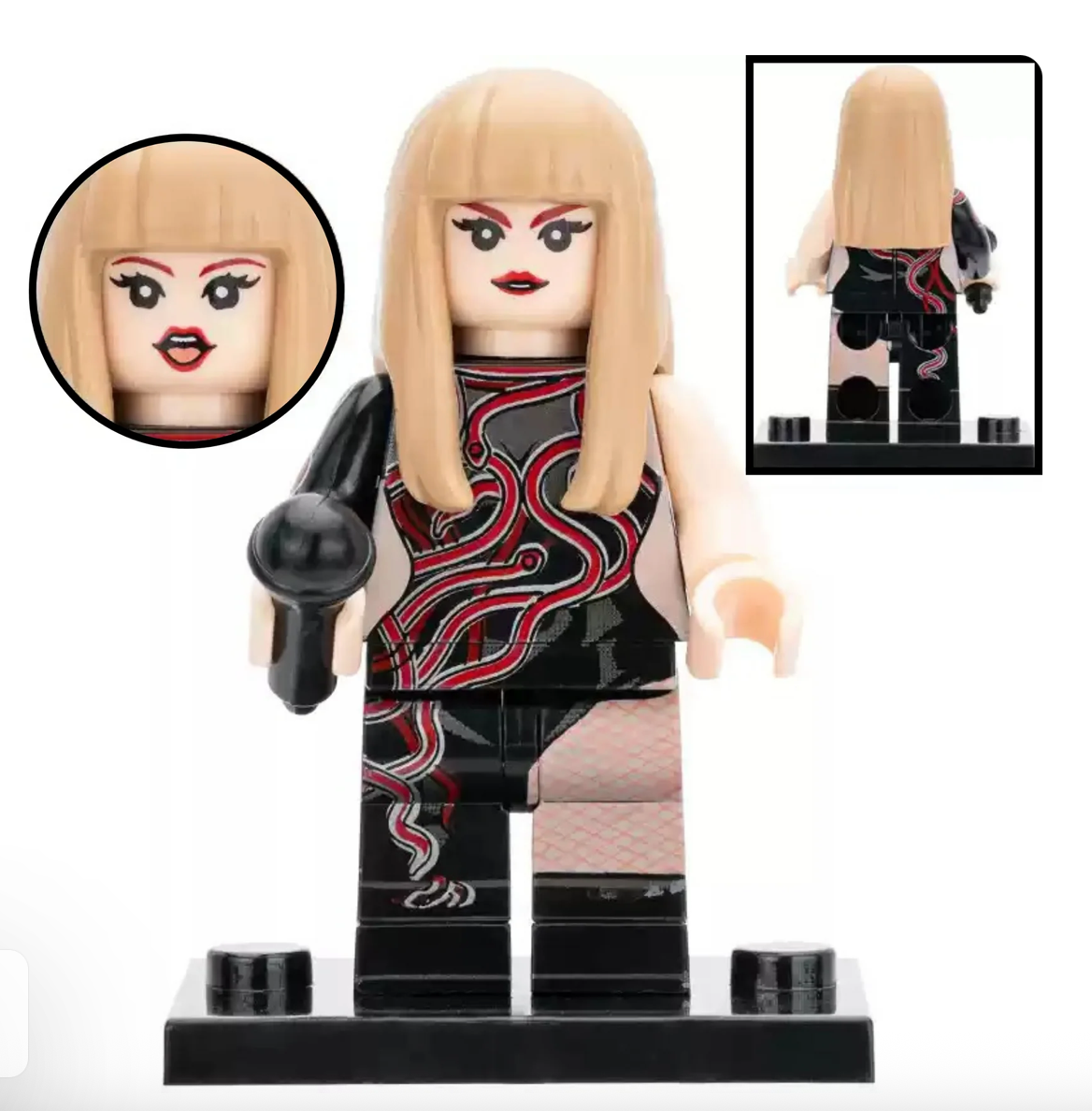 Cute Taylor Inspired 3D Mini Figure On Stand Eras Gift Cake Topper Brick