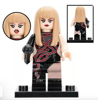 Cute Taylor Inspired 3D Mini Figure On Stand Eras Gift Cake Topper Brick