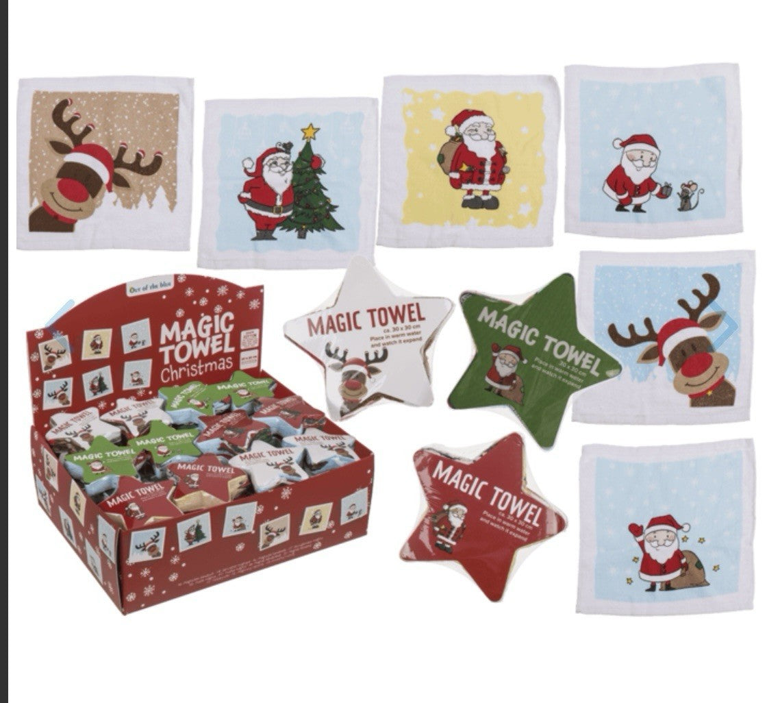 Christmas Magic Flannel Face Santa Rudolph Towel cloth Kids Bath Wash Xmas