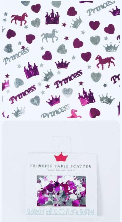 Pink Princess Table Confetti Birthday Party Scatter Hearts Unicorn Sparkle foil