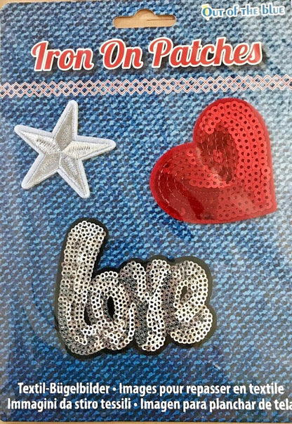 3 Sequin Motif Badges Clothes Fabric Patch Embroidered iron sew Appliqué Design