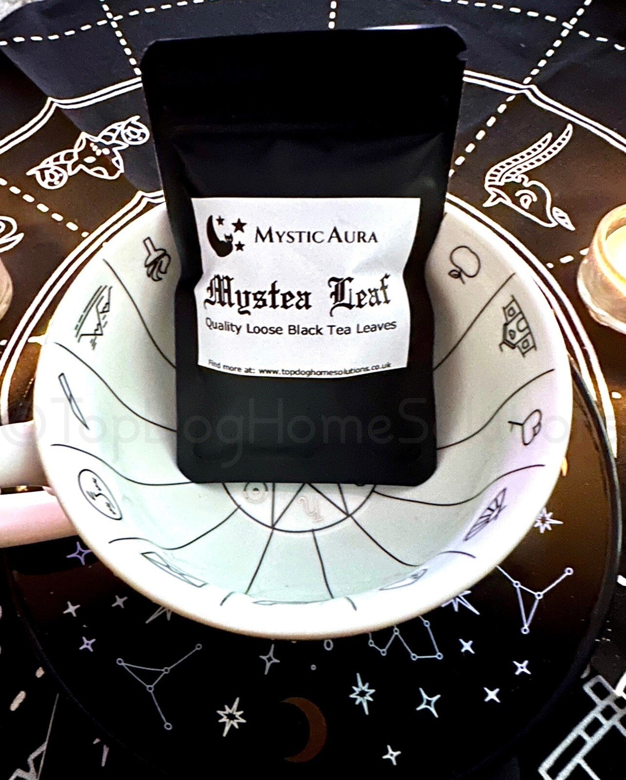 Gypsy Fortune Telling Tea Cup & Saucer Tea Leaf Reading Set Inc Tea leaves Gift