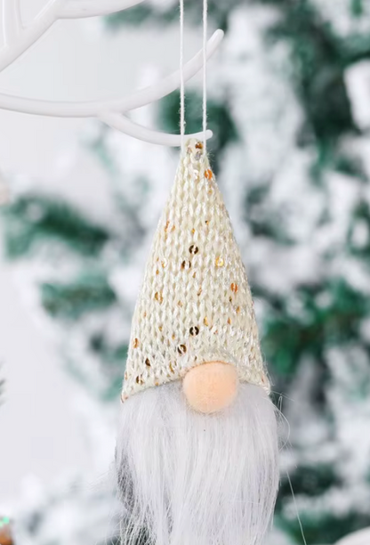 Christmas Gonk Small Nordic Gnome Hanging Tree Decoration Pink White  X 2