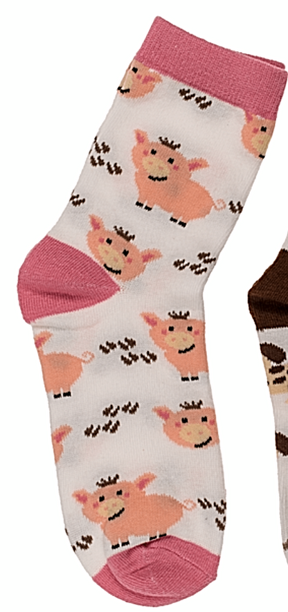 Animal Magic Flannel Socks Xmas Kids pair expanding travel Novelty compact Gift